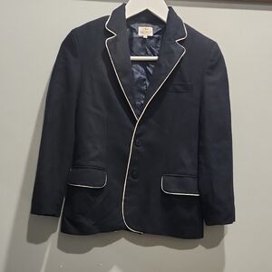 Stylish Navy Blazer with White Trim